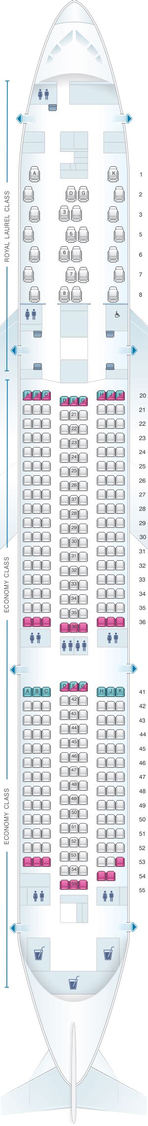 Seat map of EVA Air Boeing 787.